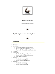 Check spelling or type a new query. Table Of Contents For Portfolio