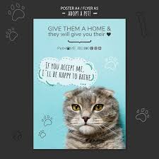 Looking for cats and kittens for adoption? Free Psd Adopt A Friend Poster Template With Photo Of Cat