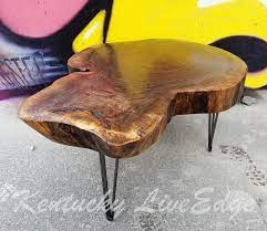 Handcrafted in cedar, pine aspen, hickory log and barnwood.you are sure to find just the right table for your log home or cabin. Hand Crafted Natural Wood Table Live Edges Log Table Log Furniture Round Table Rustic Coffee Table By Kentucky Liveedge Custommade Com