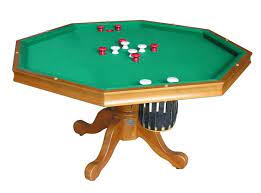 Amazon Com 3 In 1 Game Table Octagon 48 Bumper Pool Poker Dining In Oak By Berner Billiards Sport Bumper Pool Table Bumper Pool Pool Table Dining Table