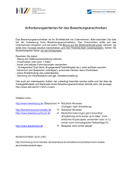 Anforderungskriterien Bewerbungsunterlagen Pdf Manualzz
