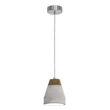 Eglo 95525 Tarega Concrete And Wood Single Pendant Light 1 light contemporary cage concrete pendant light fitting.