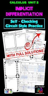 Calculus Implicit Differentiation Circuit Style Practice Distance Learning Ap Calculus Ab Ap Calculus Calculus