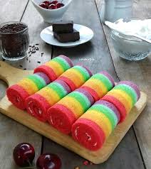 Beri butter cream moca dan gulung kembali. Mini Roll Rainbow Cake Anti Gagal Archives Resep Kekinian