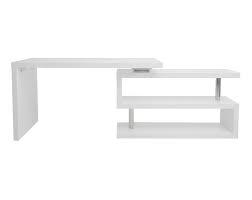 Dieser schreibtisch besticht durch ein stilvolles design mit klaren linien. Design Schreibtisch Weiss Lackiert Verstellbar Max Miliboo