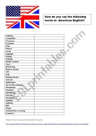 Uk Vs Usa English Esl Worksheet By Cristinacontessi