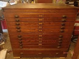 A filing cabinet (or sometimes file cabinet in american english) is a piece of office furniture usually used to store paper documents in file folders. Antique Oak Architect Blueprint Flat File Cabinet Incline Tabletop Map Art Photo Antique Cabinets Old Stores Beautiful Furniture