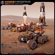 Mars Missions Pack 3d Model In 2020 Mission To Mars Mars Rover Space Travel