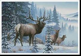 Cross stitch patterns for the whole family designed by connie barwick. Winter Elk Cross Stitch Pattern