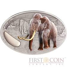 The katars of the raven. Republic Of Niger Woolly Mammoth Mammuthus Primigenius 1500 Francs Cfa Real Mammoth Tusk Oval Silver Coin Antique Finish 2 Oz