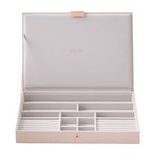 This elegant jewelry box ensures that every piece of your collection has a place on your next we get a lot of questions about ring size here at blush and bar. Stackers Blush Supersize Premium Stackable Jewelry Box The Container Store