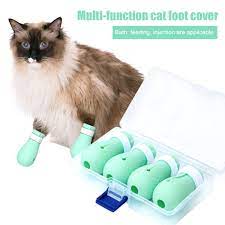 Any cat groomer that doesn't have a pair of these, should reconsider. 4 Pcs Set Pet Cat Anti Shoes Boots Adjustable Anti Scratch Cat Glove For Bathing Feeding Medicine For Cats Cat Grooming Wash Cat Clothing Aliexpress