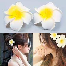 3pcs Lot Hawaiian Foam Flower White Plumeria Bridal Wedding Party Hair Clip Size 8 8cm For Women Casu Wedding Hair Clips Bridal Wedding Hair Wedding Party Hair