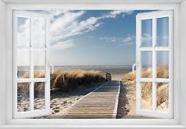 Fototapete Fenster 3d Strand 183 X 127cm Meer Strand Dunen Ostsee Nordsee Tapete Fototapete Fototapete Strand Tapeten