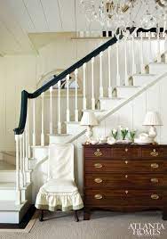Black Handrail White Uprights Patterson Maker Home Staircase Remodel Atlanta Homes