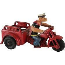 Hubley Cast Iron Popeye Spinach Delivery Cycle Vintage Toys Antique Toys Vinyl Art Toys