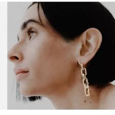 NWT $250 SUPRA LINK GOLD DROP EARRINGS EDDIE BURGO