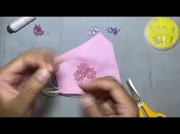 Tutorial Memasang Payet Dan Renda Di Masker Kain Youtube Payet Kain Renda