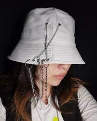 Chains Bucket Hat Cool Street Style Hat Unisex Hat Black Etsy In 2021 Hat Fashion Black And White Hats Outfits With Hats