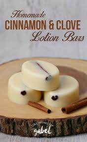 You may add more or less, just smell as you go! Easy Homemade Lotion Bar Recipes Made With Coconut Oil Beeswax And Shea Butter Plus Clove And Cinnamo Homemade Lotion Bars Lotion Bars Recipe Homemade Lotion