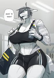 3247 - safe, artist:notglacier, fish, shark, anthro, abs, big breasts,  bottomwear, breasts, clothes, dialogue, female, fins, fish tail, gray eyes,  high res, looking at you, muscles, shark tail, short shorts, shorts, solo,