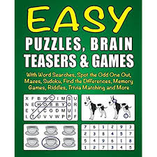 There are matching games for toddlers, for kids, for adults or matching games for seniors. Buy Easy Puzzles Brain Teasers Games With Word Searches Spot The Odd One Out Mazes Sudoku Find The Differences Memory Games Riddles Trivia Matching And More Paperback Large Print December