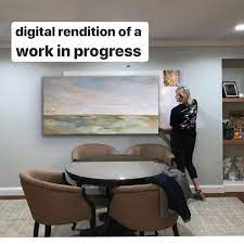 Check Out My In Your Space Button Above My Neighbor Wanted A Custom Painting For Her Living Room I Am Using A New Program T Custom Paint Fancy Art Painting