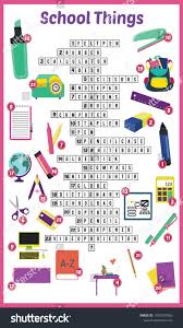 Vector Illustration Puzzle Crossword School Things Stock Vector Royalty Free 1470257963