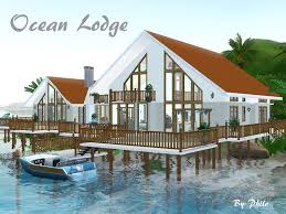 Built In Island Paradise On Pirate Island 40x40 Ocean Lodge Can Accomodate Medium To Large Group Of Sims It Has 6 Bedro Sims House Ocean House Sims 4 Houses