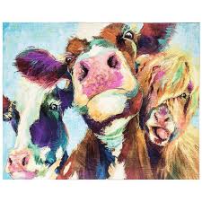 Painted Cows Wood Wall Decor Hobby Lobby 1292382 Cow Canvas Cow Decor Cow Pictures