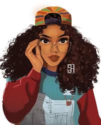 Image Du Tableau Hair Art De Ella Fulp Art Fille Noire Fille D Art Art Feminin