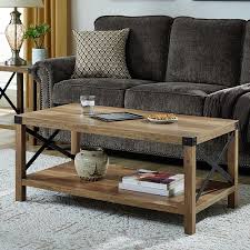 Walker Edison Rustic Farmhouse Wood Coffee Table Rustic Oak Bbf40mxctro Best Buy In 2020 Wood Coffee Table Rustic Coffee Table Coffee Table Wood