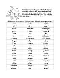 concrete and abstract nouns lesson plans worksheets