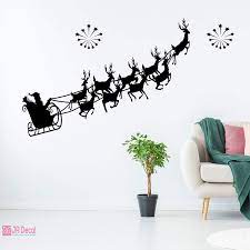 Check out our santa reindeer decor selection for the very best in unique or custom, handmade pieces from our shops. Amazon Com Christmas Wall Stickers Santa Claus Sleigh Wall Sticker Reindeer Wall Stickers Christmas Home Decor Xmas Shop Decoration Handmade Products