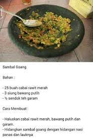 Rumah makan spesialis makanan tradisional. Sambal Goang Klo Aku Kasih Nama Sambal Kilat Soalnya Buatnya Kilat Resep Masakan Makanan Dan Minuman Resep Makanan