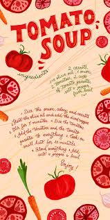 A Simple But Delicious Tomato Soup Illustrated Recipe With Lettering By Julia Bausenhardt Food Illustrations Tomato Tomato Soup