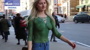 Body paint trick: Can people tell this woman is almost nude from the waist  up? - YouTube
