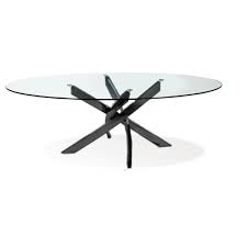New dining table 'cross' is a great example of contemporary design from leading glass furniture brand sovet italia. Genesis Oval Big Dining Table With Black Legs Modern 6 Seating Oval Casual Dining Table Clear Glass Best Buy Canada