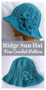 Ridge Sun Hat Free Crochet Pattern Crochet Hats Free Pattern Crochet Hats Crochet Beanie Pattern
