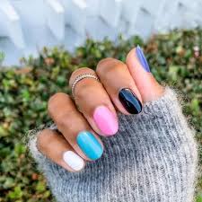 Professionally performed and grey nail art pattern on nails can be done not only with the help of brushes, but also with the help of dots. 49 Different Colored Nails Mismatched Nail Ideas For 2021 Glamour