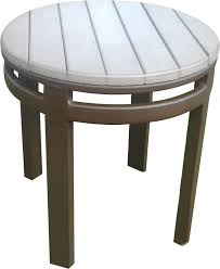 This is how we dine. Round Faux Wood Side Table Florida Patio Outdoor Patio Furniture Manufacturer