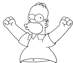 Yellow crayon is highly advised. Homer Simpson Excited To Do Something In The Simpsons Coloring Page Simpsons Drawings Cartoon Coloring Pages Homer Simpson Drawing