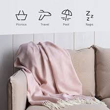 Herringbone Throw Blanket Classic Chevron Pattern Soft Woven With Decorative Fringe Lightweight For Bed Sofa Farmhouse Goals