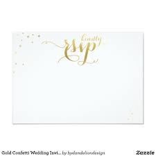 Gold Confetti Wedding Invitation Blank Rsvp Card Zazzle Com Wedding Invitation Confetti Gold Wedding Invitations Wedding Confetti