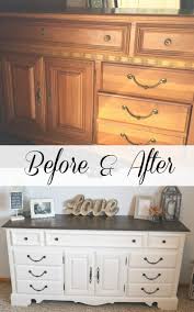 Before And After Refurbished Dresser With Homemade Chalk Finish Paint Recipe Refinished Dresser Diy Painted Bedroom Furniture Bedroom Furniture Makeover