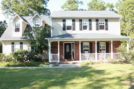 Black And White House With Red Brick Sewing Our Sanity September 2012 Red Brick House House Shutters Brick Exterior House