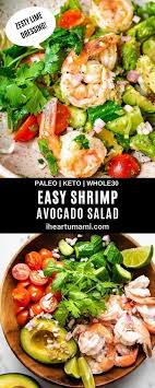 Easy Keto Shrimp Avocado Salad Recipe In 2020 Easy Seafood Recipes Refreshing Salad Recipe Keto Shrimp Recipes
