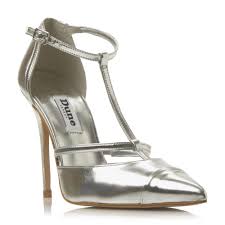 Black And Silver Shoes Ladies Dune Ladies Dayna T Bar Two Part High Heel Court Shoe Silver Dune Shoes Online Silver Shoes Dune Shoes Shoes