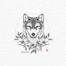 Discover (and save!) your own pins on pinterest Wildflower Wolf Tattoo Design By Ella Storm Ellastorm Wolf Tattoo Design Geometric Wolf Tattoo Wolf Tattoo