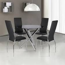 Beautiful shaped scalloped edge glass top with curved corners. Furniture Rectangle Glass Dining Table Chrome Legs 4 6 Seater Chairs Set Kitchen Bistro Home Furniture Diy Coccinelli De